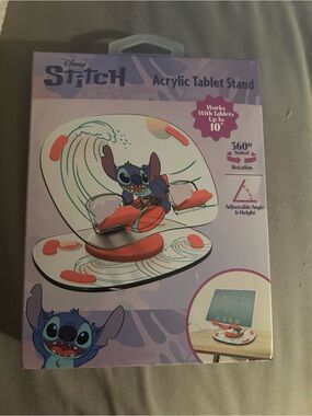 Disney Stitch Acrylic Tablet Stand - White & Purple with Red Accents